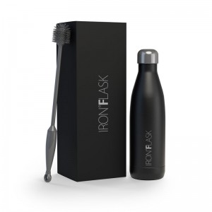 Iron Flask 17 Oz Retro Water Bottle Black | 639NEAJDW