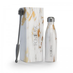 Iron Flask 17 Oz Retro Water Bottle Calacatta | 741XZLVRY