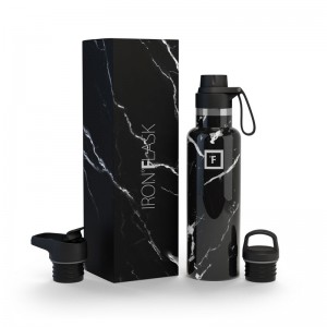 Iron Flask 20 Oz with Spout Lid Narrow Mouth Bottle Black | 815JUIGMX