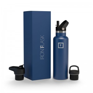 Iron Flask 20 Oz with Straw Lid Narrow Mouth Bottle Blue | 691TJUOZI