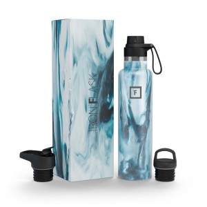 Iron Flask 24 Oz with Spout Lid Narrow Mouth Bottle Ocean | 256MYJVWZ