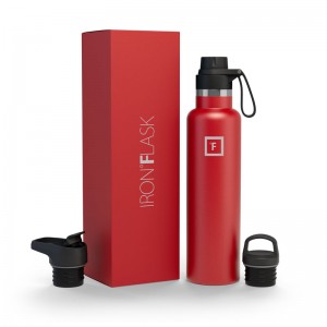 Iron Flask 24 Oz with Spout Lid Narrow Mouth Bottle Red | 418TCEDIF