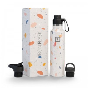 Iron Flask 24 Oz with Spout Lid Narrow Mouth Bottle Terrazzo | 786CLOEAJ