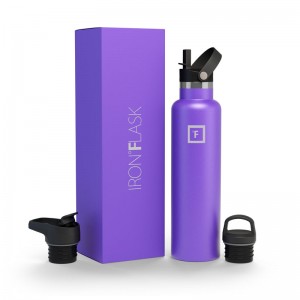 Iron Flask 24 Oz with Straw Lid Narrow Mouth Bottle Purple | 302JZLKPO