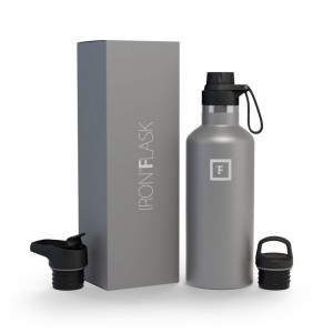 Iron Flask 32 Oz With Spout Lid Narrow Mouth Bottle Deep Grey | 467WQRKYL