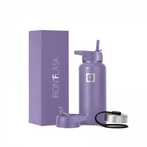 Iron Flask 32 Oz with Straw Lid Wide Mouth Bottle Lavender | 193YRUFOW