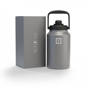 Iron Flask Water Bottle with Spout lid One Gallo Deep Grey | 654SWKYZX