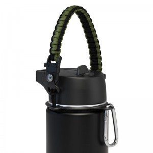 Iron Flask Wide Mouth Water Bottles Paracord Handle Olive Green | 867MTSGFO