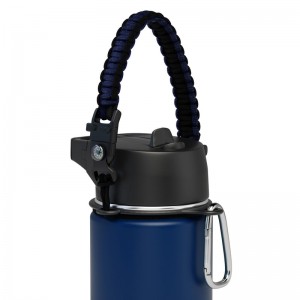 Iron Flask Wide Mouth Water Bottles Paracord Handle Blue | 951ZGWXHT