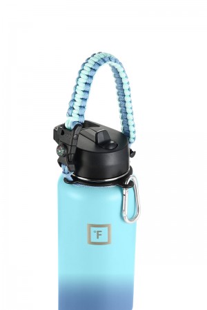 Iron Flask Wide Mouth Water Bottles Paracord Handle Handle Waves | 609WKHVCM