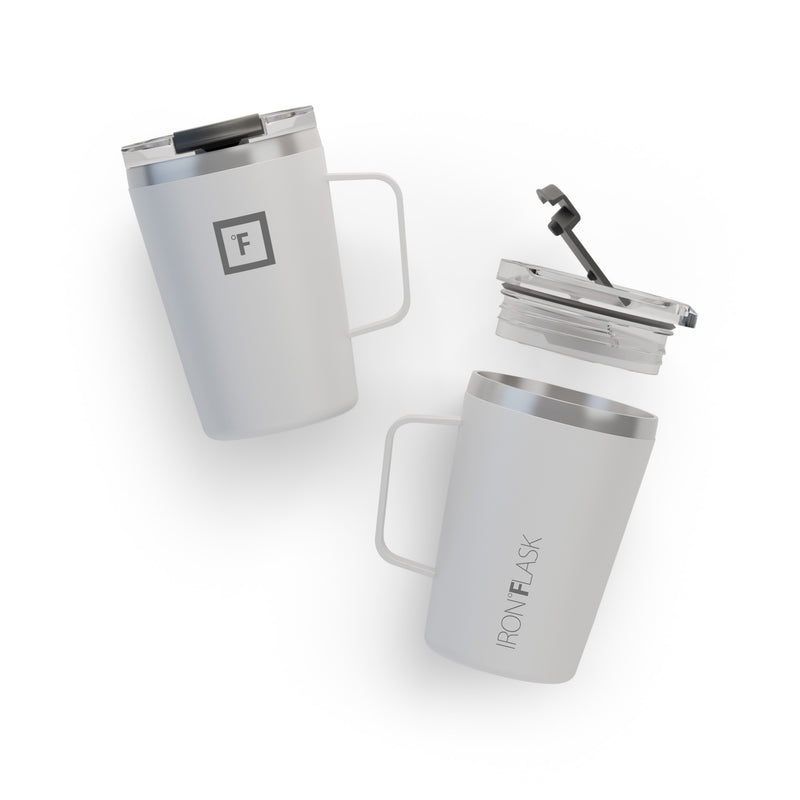 Iron Flask 12 Oz Grip Coffee Mugs White | 048IKAPMR