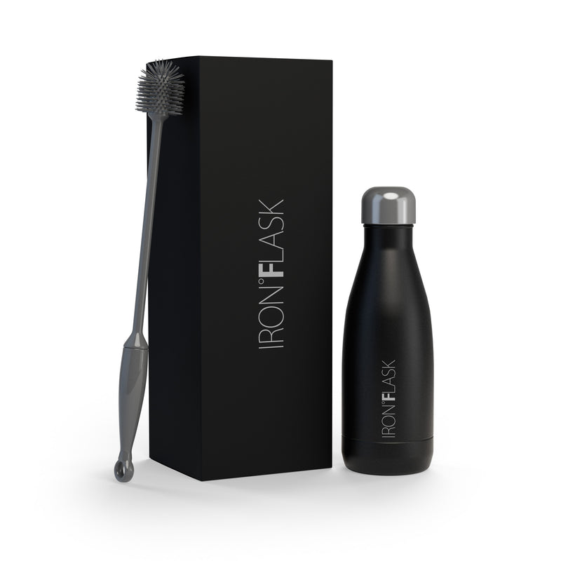 Iron Flask 12 Oz Retro Water Bottle Black | 358FKPSQB