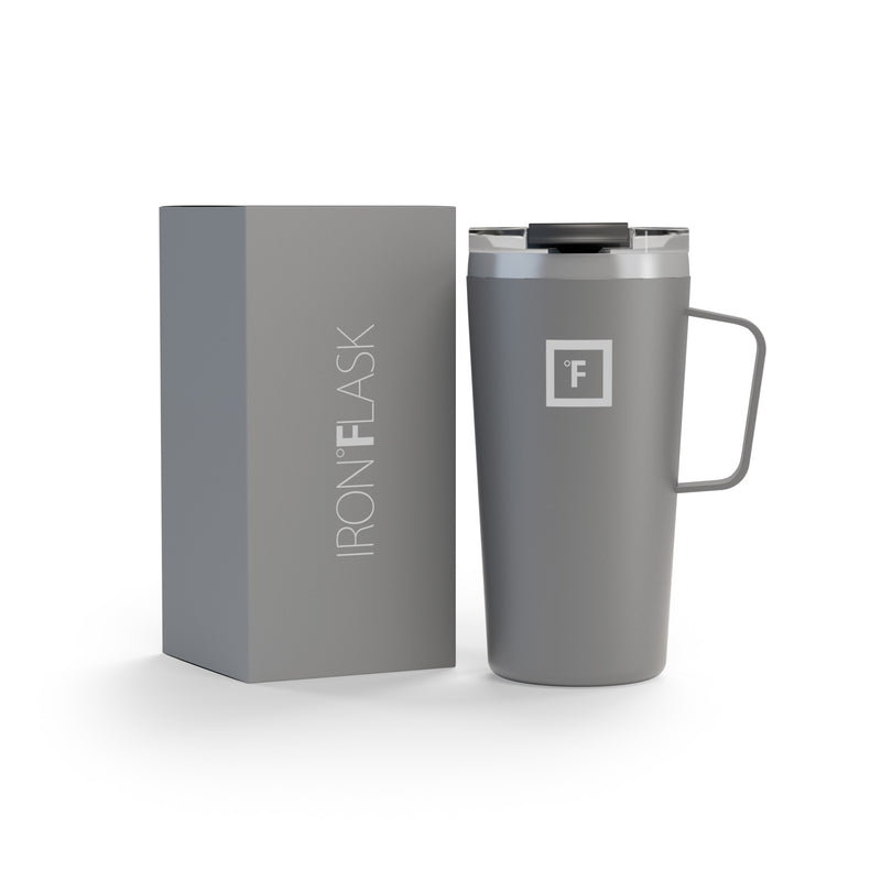 Iron Flask 16 Oz Grip Coffee Mugs Deep Grey | 640JYPGSN