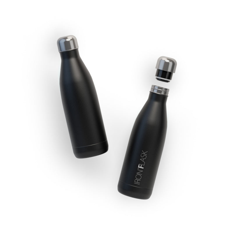 Iron Flask 17 Oz Retro Water Bottle Black | 639NEAJDW