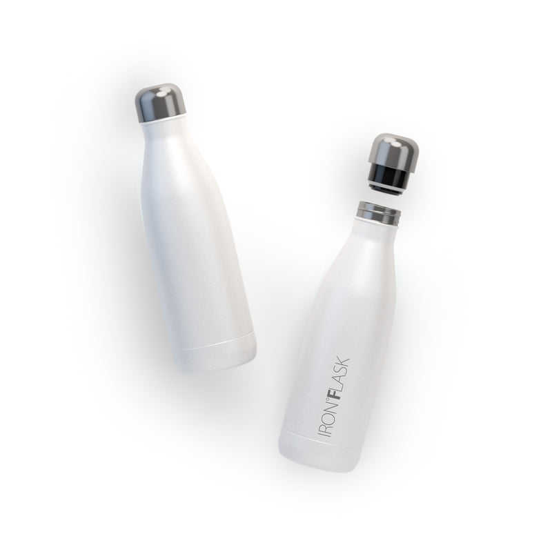 Iron Flask 17 Oz Retro Water Bottle White | 510TZDBVI