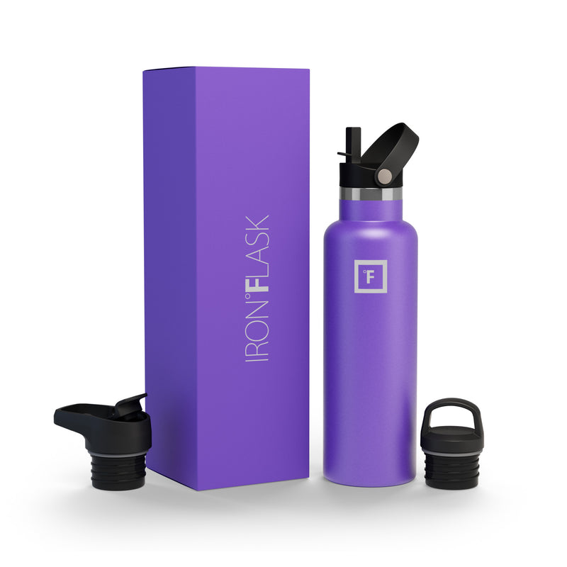 Iron Flask 20 Oz with Straw Lid Narrow Mouth Bottle Purple | 165XFYJLA