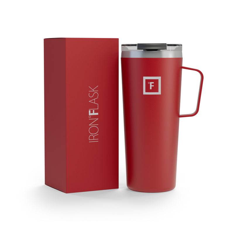 Iron Flask 24 Oz Grip Coffee Mugs Red | 189JHLYQW