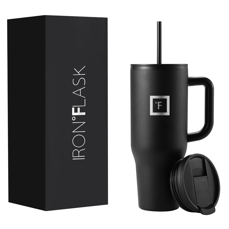 Iron Flask 40 Oz Co Pilot Tumbler Black | 402JXEWCQ