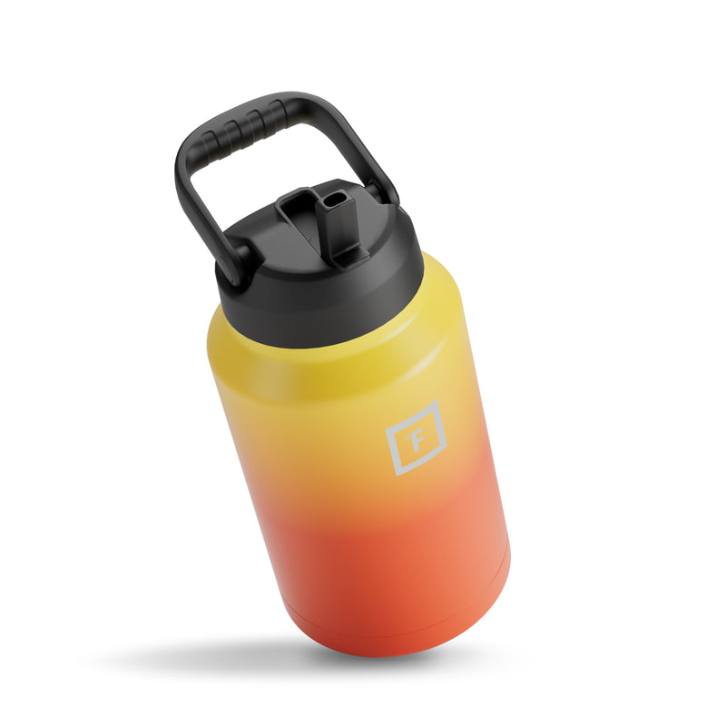 Iron Flask Water Bottle with Straw and Spout lids One Gallo Fire | 253RFGEQV