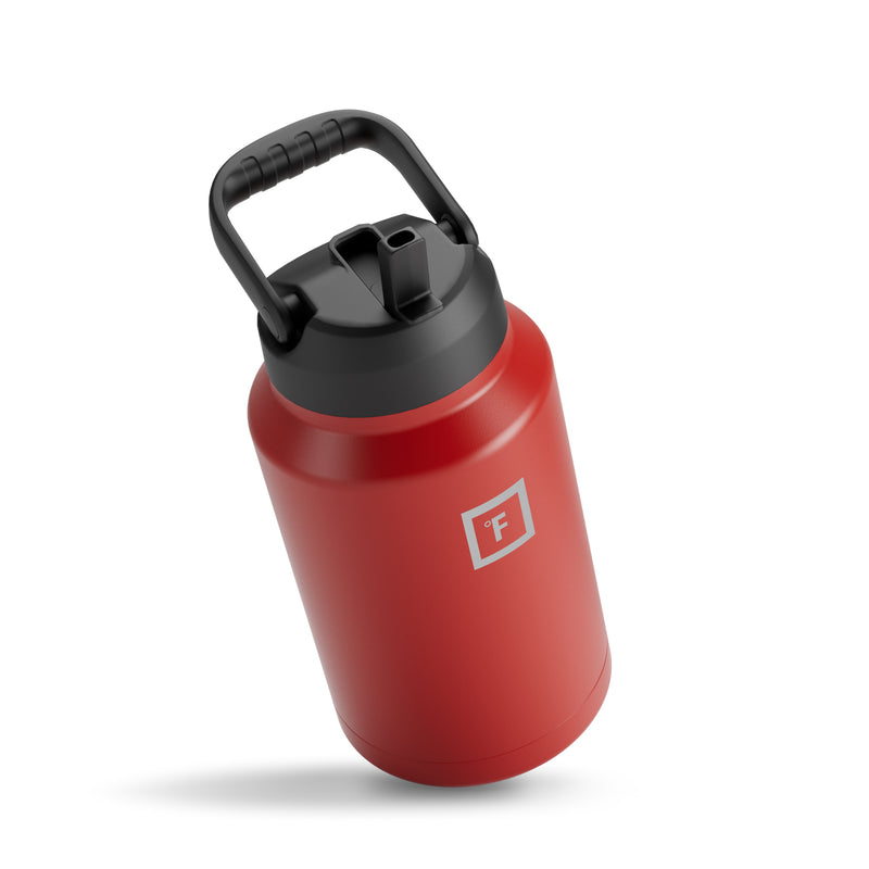 Iron Flask Water Bottle with Straw and Spout lids One Gallo Red | 457RQTWNG