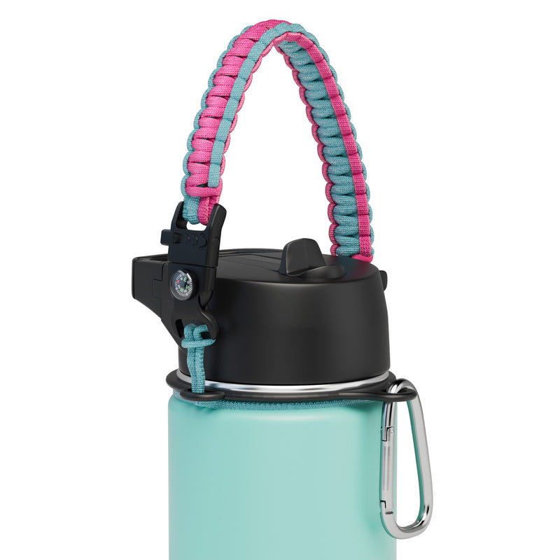 Iron Flask Wide Mouth Water Bottles Paracord Handle Bubble Gum | 108AJDWYU